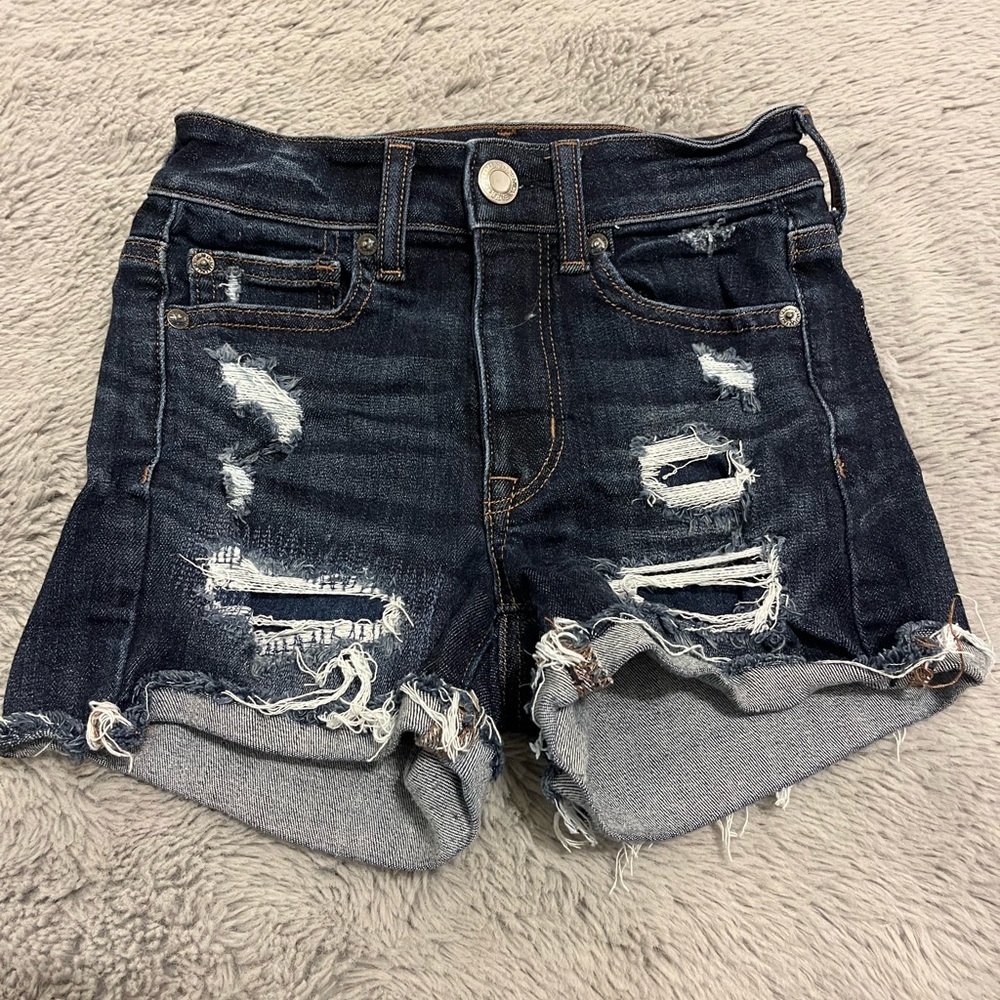 American Eagle Hi-Rise Shortie Jean Shorts